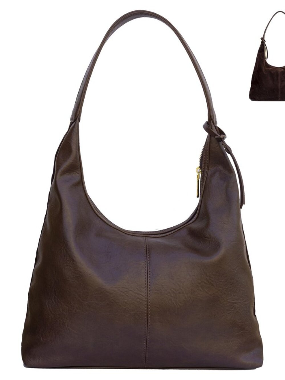 Soft PU Leather Suede Hobo Bag Large Capacity Shoulder Bag Tote Women